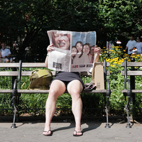 Reading the newspaper