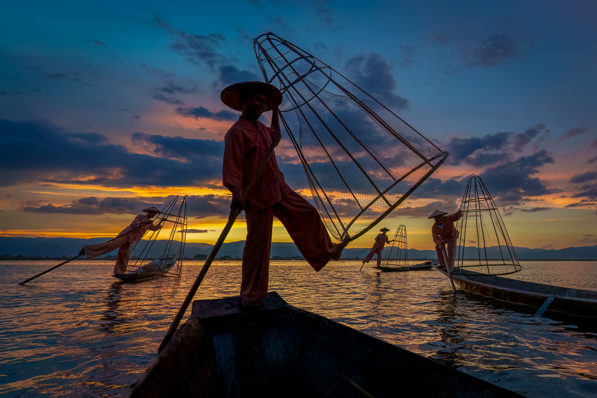 Basket Fishermen, Inle Lake, Myanmar