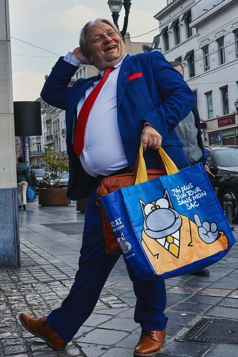 Happy man in Brussels