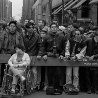 Spectators at the Columbus Day Parade. NYC 1995