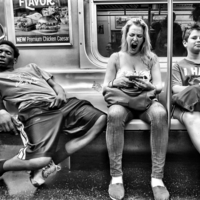 Resting at NY metro 