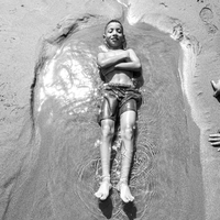 Children play at beach