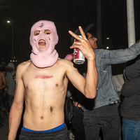 Burning of pyrotechnic bulls in Tultepec, State of Mexico